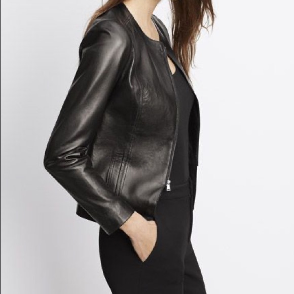 Danier Collarless Leather Biker Jacket, XS